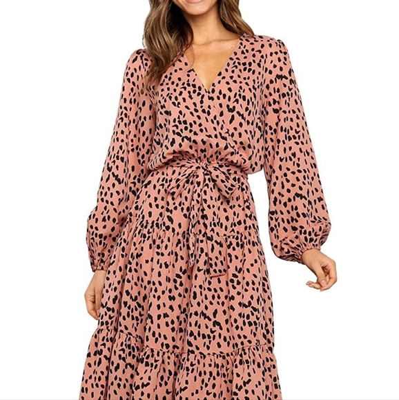 MITILLY Dresses & Skirts - MITILLY Women's Boho Leopard Maxi Dress